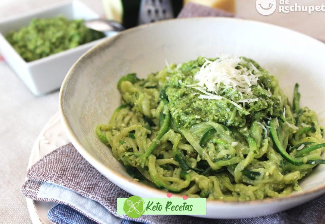 Fideos de Calabacín con Pesto de Aguacate en Thermomix